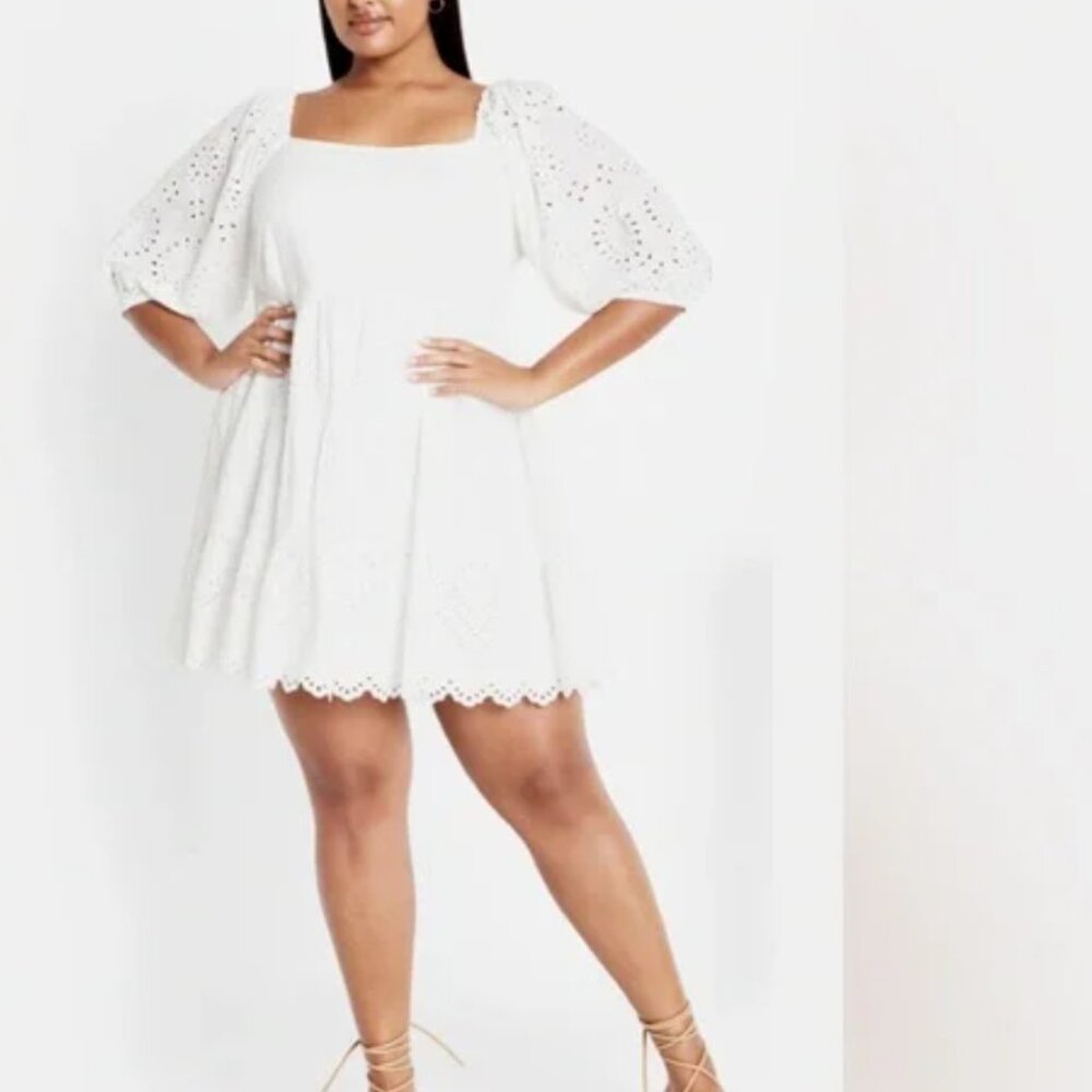 City Chic Destiny Mini Dress in White NWT